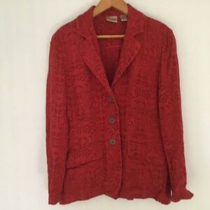 Chico’s 100% Silk Red Jacket Size 0 (Size 4)